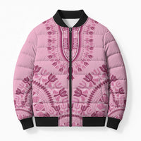 Dashiki Glamorous Pink Bomber Puffer Jacket Breast Cancer Awareness - Wonder Print Shop