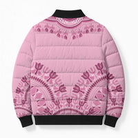 Dashiki Glamorous Pink Bomber Puffer Jacket Breast Cancer Awareness - Wonder Print Shop