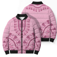 Dashiki Glamorous Pink Bomber Puffer Jacket Breast Cancer Awareness - Wonder Print Shop