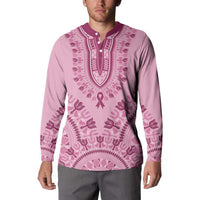 Dashiki Glamorous Pink Button Sweatshirt Breast Cancer Awareness - Wonder Print Shop