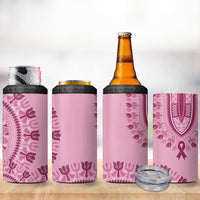 Dashiki Glamorous Pink 4 in 1 Can Cooler Tumbler Breast Cancer Awareness - Wonder Print Shop