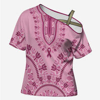 Dashiki Glamorous Pink Cross Shoulder Shirt Breast Cancer Awareness - Wonder Print Shop