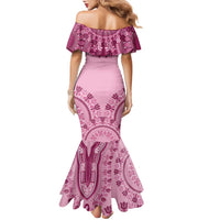 Dashiki Glamorous Pink Family Matching Mermaid Dress and Hawaiian Shirt Breast Cancer Awareness - Wonder Print Shop