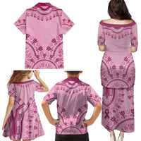 Dashiki Glamorous Pink Family Matching Puletasi and Hawaiian Shirt Breast Cancer Awareness - Wonder Print Shop