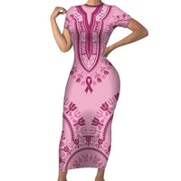 Dashiki Glamorous Pink Family Matching Short Sleeve Bodycon Dress and Hawaiian Shirt Breast Cancer Awareness - Wonder Print Shop