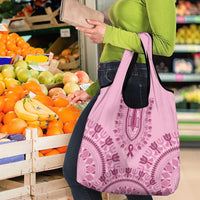 Dashiki Glamorous Pink Grocery Bag Breast Cancer Awareness - Wonder Print Shop
