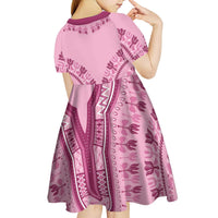 Dashiki Glamorous Pink Kid Short Sleeve Dress Breast Cancer Awareness - Wonder Print Shop