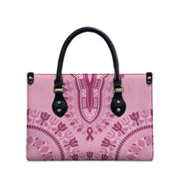 Dashiki Glamorous Pink Leather Bag Breast Cancer Awareness - Wonder Print Shop
