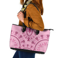Dashiki Glamorous Pink Leather Tote Bag Breast Cancer Awareness - Wonder Print Shop