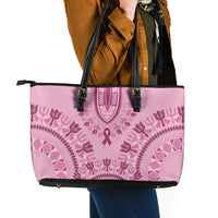 Dashiki Glamorous Pink Leather Tote Bag Breast Cancer Awareness - Wonder Print Shop