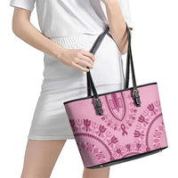 Dashiki Glamorous Pink Leather Tote Bag Breast Cancer Awareness - Wonder Print Shop