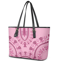 Dashiki Glamorous Pink Leather Tote Bag Breast Cancer Awareness - Wonder Print Shop