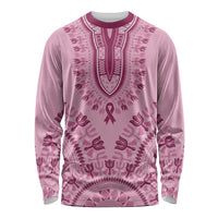 Dashiki Glamorous Pink Long Sleeve Shirt Breast Cancer Awareness - Wonder Print Shop