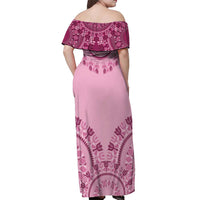 Dashiki Glamorous Pink Off Shoulder Maxi Dress Breast Cancer Awareness - Wonder Print Shop