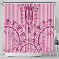 Dashiki Glamorous Pink Shower Curtain Breast Cancer Awareness - Wonder Print Shop