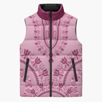 Dashiki Glamorous Pink Sleeveless Puffer Jacket Breast Cancer Awareness - Wonder Print Shop