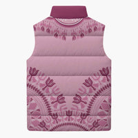 Dashiki Glamorous Pink Sleeveless Puffer Jacket Breast Cancer Awareness - Wonder Print Shop