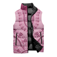 Dashiki Glamorous Pink Sleeveless Puffer Jacket Breast Cancer Awareness - Wonder Print Shop