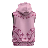 Dashiki Glamorous Pink Sleeveless Zip Hoodie Breast Cancer Awareness - Wonder Print Shop