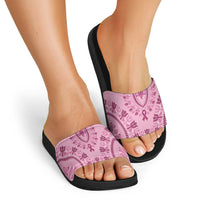 Dashiki Glamorous Pink Slide Sandals Breast Cancer Awareness - Wonder Print Shop