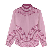 Dashiki Glamorous Pink Women Casual Shirt Breast Cancer Awareness - Wonder Print Shop