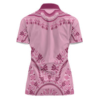 Dashiki Glamorous Pink Women Polo Shirt Breast Cancer Awareness - Wonder Print Shop