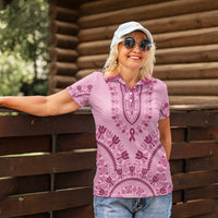 Dashiki Glamorous Pink Women Polo Shirt Breast Cancer Awareness - Wonder Print Shop