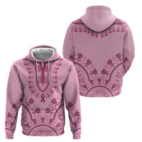 Dashiki Glamorous Pink Zip Hoodie Breast Cancer Awareness - Wonder Print Shop