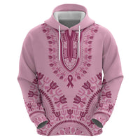 Dashiki Glamorous Pink Zip Hoodie Breast Cancer Awareness - Wonder Print Shop