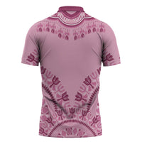 Dashiki Glamorous Pink Zipper Polo Shirt Breast Cancer Awareness - Wonder Print Shop