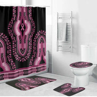 Breast Cancer Awareness Pink Ribbon Bathroom Set Dashiki Style - Wonder Print Shop