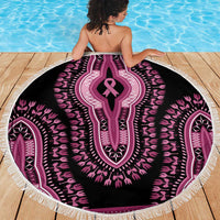 Breast Cancer Awareness Pink Ribbon Beach Blanket Dashiki Style - Wonder Print Shop