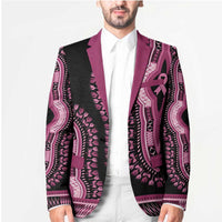 Breast Cancer Awareness Pink Ribbon Blazer Dashiki Style - Wonder Print Shop