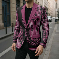 Breast Cancer Awareness Pink Ribbon Blazer Dashiki Style - Wonder Print Shop