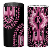 Breast Cancer Awareness Pink Ribbon 4 in 1 Can Cooler Tumbler Dashiki Style - Wonder Print Shop