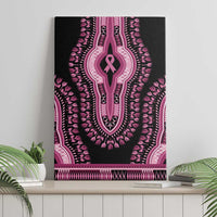 Breast Cancer Awareness Pink Ribbon Canvas Wall Art Dashiki Style - Wonder Print Shop