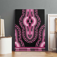 Breast Cancer Awareness Pink Ribbon Canvas Wall Art Dashiki Style - Wonder Print Shop