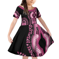 Breast Cancer Awareness Pink Ribbon Family Matching Off Shoulder Short Dress and Hawaiian Shirt Dashiki Style - Wonder Print Shop