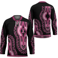 Breast Cancer Awareness Pink Ribbon Hockey Jersey Dashiki Style - Wonder Print Shop