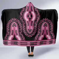 Breast Cancer Awareness Pink Ribbon Hooded Blanket Dashiki Style - Wonder Print Shop