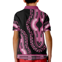 Breast Cancer Awareness Pink Ribbon Kid Polo Shirt Dashiki Style - Wonder Print Shop
