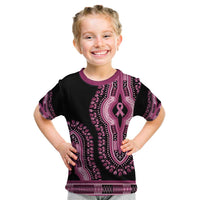 Breast Cancer Awareness Pink Ribbon Kid T Shirt Dashiki Style - Wonder Print Shop