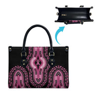 Breast Cancer Awareness Pink Ribbon Leather Bag Dashiki Style - Wonder Print Shop