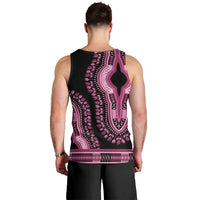 Breast Cancer Awareness Pink Ribbon Men Tank Top Dashiki Style - Wonder Print Shop