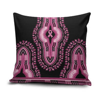 Breast Cancer Awareness Pink Ribbon Pillow Cover Dashiki Style - Wonder Print Shop