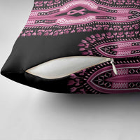 Breast Cancer Awareness Pink Ribbon Pillow Cover Dashiki Style - Wonder Print Shop