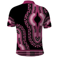 Breast Cancer Awareness Pink Ribbon Polo Shirt Dashiki Style - Wonder Print Shop