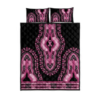 Breast Cancer Awareness Pink Ribbon Quilt Bed Set Dashiki Style - Wonder Print Shop