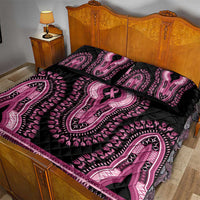Breast Cancer Awareness Pink Ribbon Quilt Bed Set Dashiki Style - Wonder Print Shop