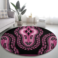 Breast Cancer Awareness Pink Ribbon Round Carpet Dashiki Style - Wonder Print Shop